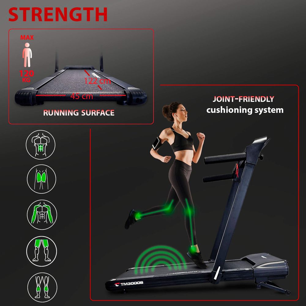 TM 3000S /3500 Tredemølle max 16 km/t - Med elektronisk stigning
