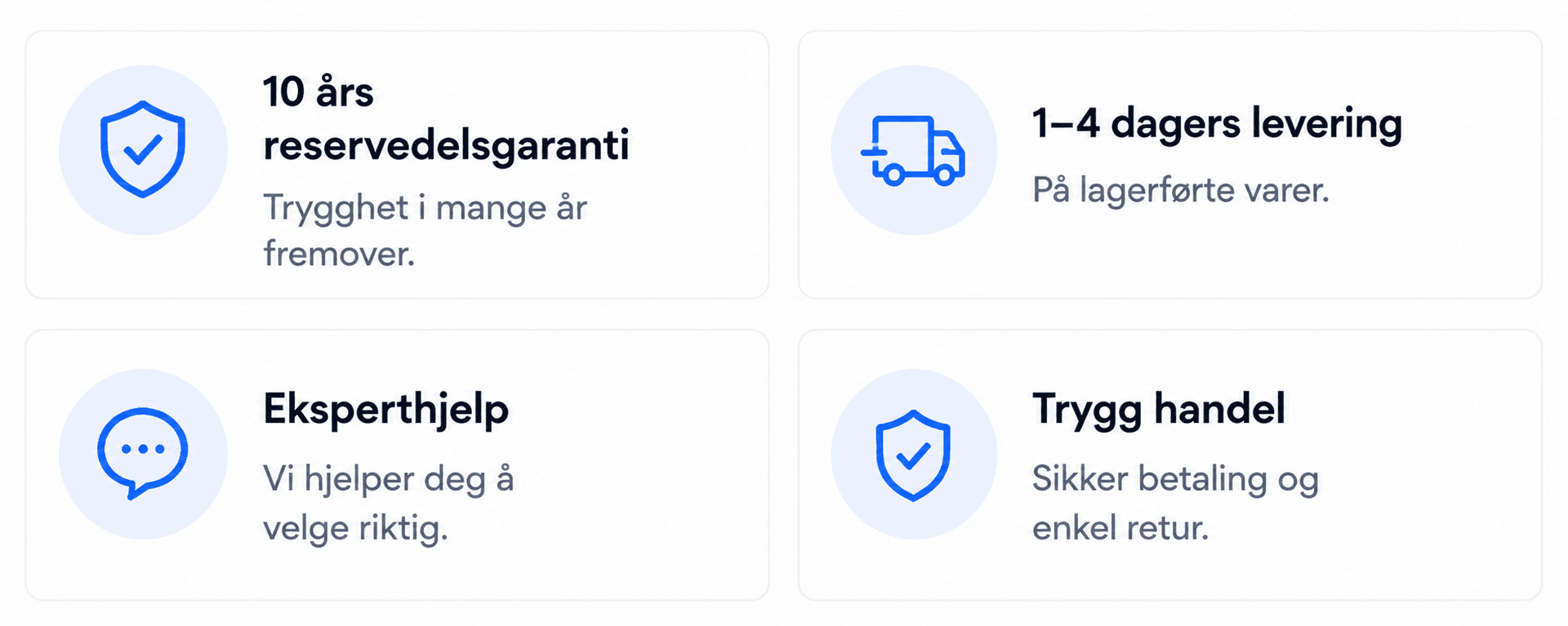 Treningsapparater, tredemøller, romaskiner, spinningssykler og mye mer.